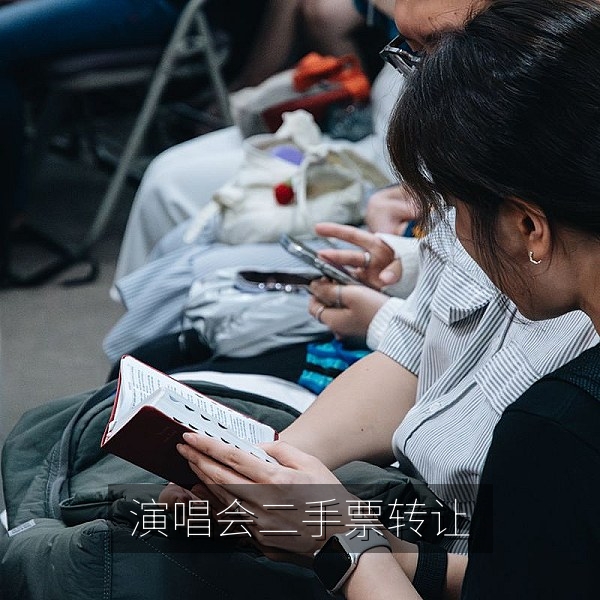 演唱会入场口排队的观众与手机电子票，二手票转让风险提示